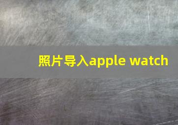 照片导入apple watch